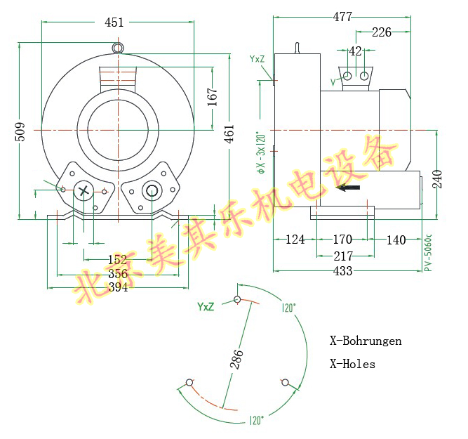  2GH810/三相7.5kw高壓鼓風(fēng)機CAD圖